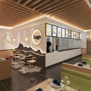 新中式快餐厅3D模型下载